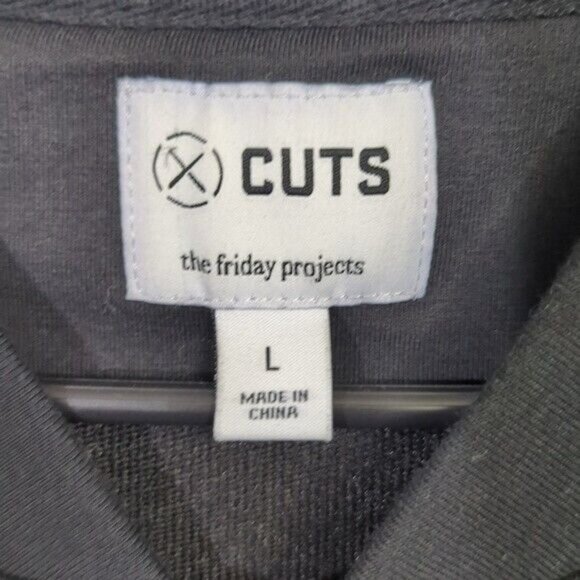 Cuts Clothing Men's L Black Hyperloop Bomber Snap Button The Friday Project - Picture 3 of 12
